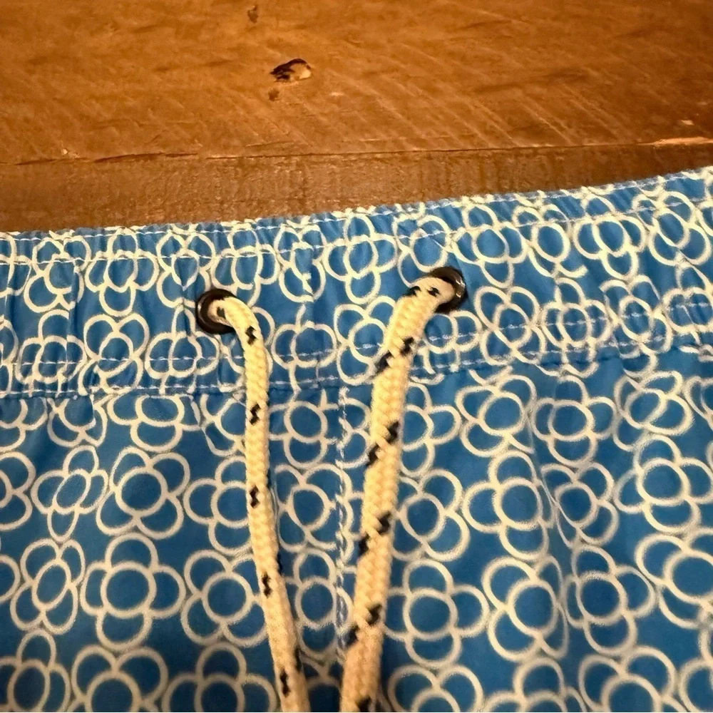 Psycho Bunny Blue Patterned Men's Swim Shorts
